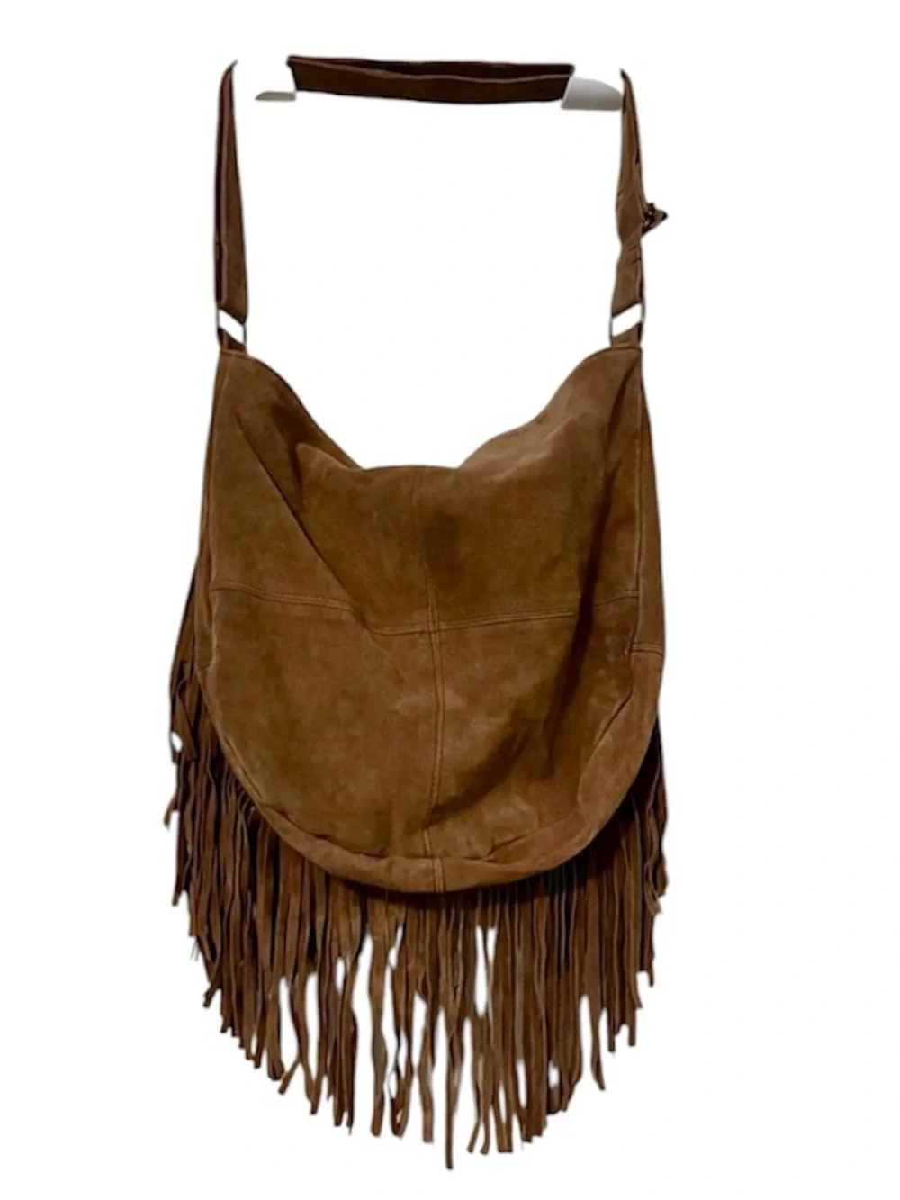 Brown Suede Women’s Unisex Fringe Crossbody Hobo Shoulder Boho Slouchy Purse Bag